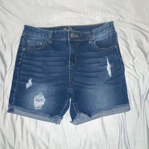 Justice dark and distressed blue jean shorts, so comfy!!